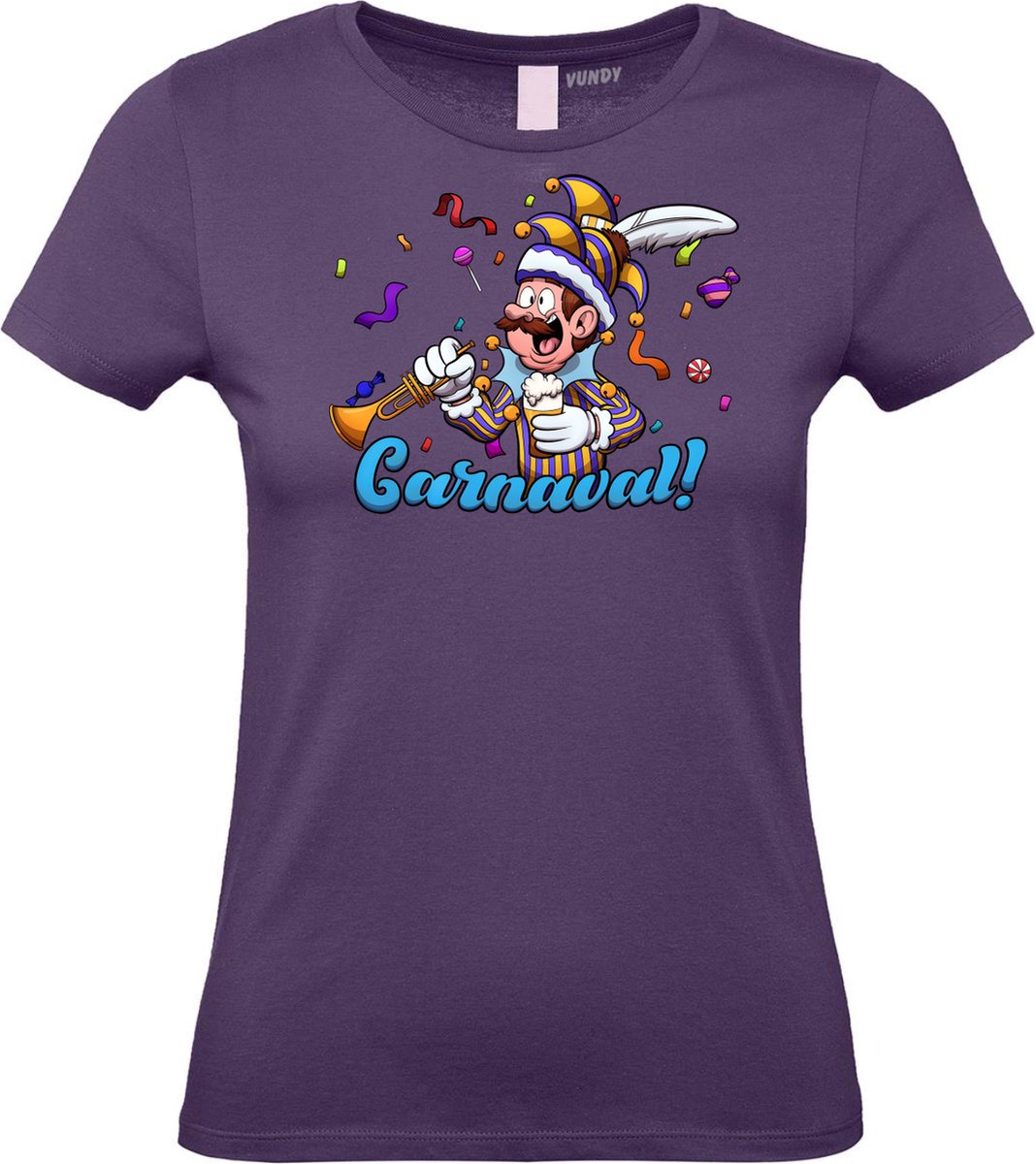 Dames T-shirt Carnavalluh | Carnaval | Carnavalskleding Dames Heren | Paars | maat S